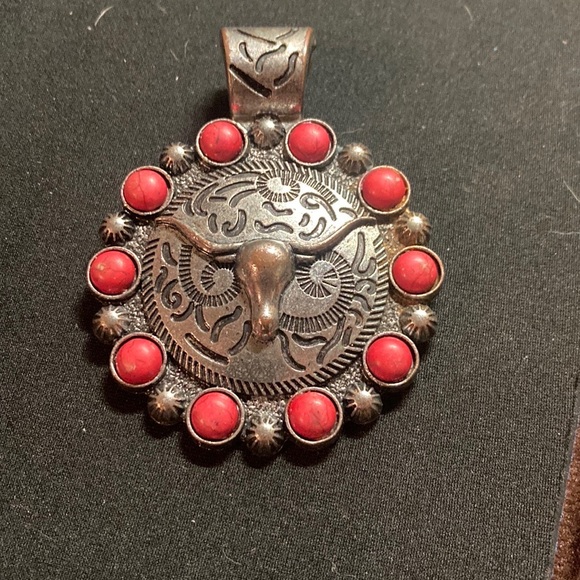 Very Large Coral Cluster Pendant old and Vintage  longhorn custom made pendant - Picture 5 of 8